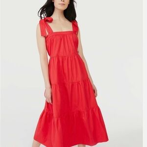 Chic Red Sleeveless Midi Dress